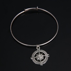 Stylish Adjustable Pendant Alloy Bracelet Compass