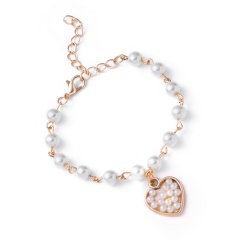 pendant pearl bracelet heart