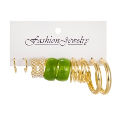 5Pairs/Set Earring Set Gold