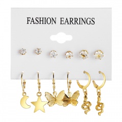 6Pairs/Set Earring Set Gold